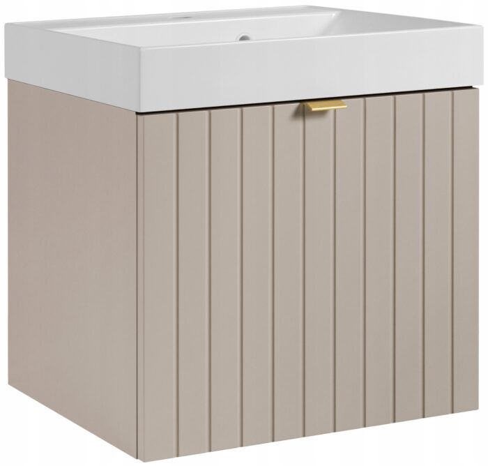 Szafka pod umywalkę HARMO 50 cm kaszmirowa lakierowana z umywalką