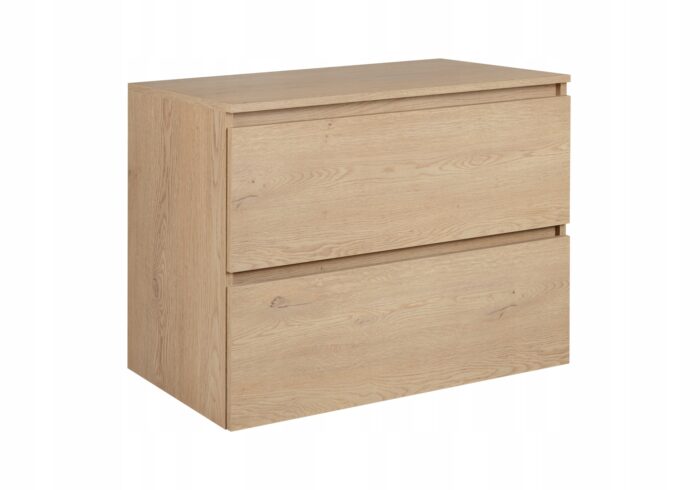 SIMPLE 80 cm dąb jasny szafka łazienkowa wisząca z blatem