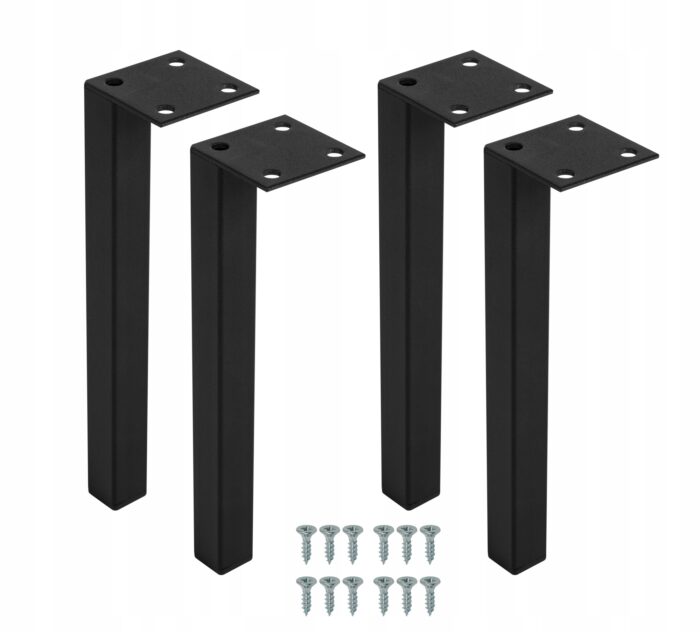 Nogi Meblowe Metalowe CZARNE 20 cm Komplet 4 szt. Styl Loftowy