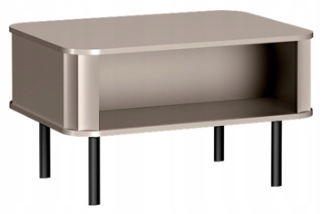 Stolik kawowy NOVADO 92x67 cm Clay Gray frezowane fronty czarne nogi