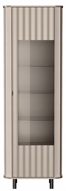 Witryna NOVADO 200 cm Clay Gray frezowane fronty czarne nogi nowoczesna