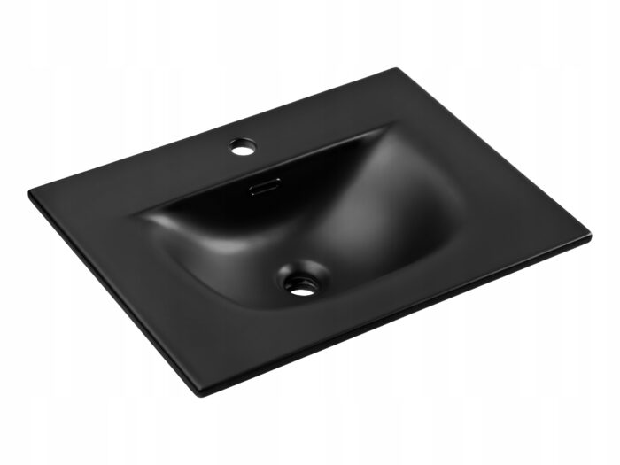 Szafka z CZARNĄ UMYWALKĄ 61 cm Zieleń LAKIEROWANA Frezowany FRONT Szuflady