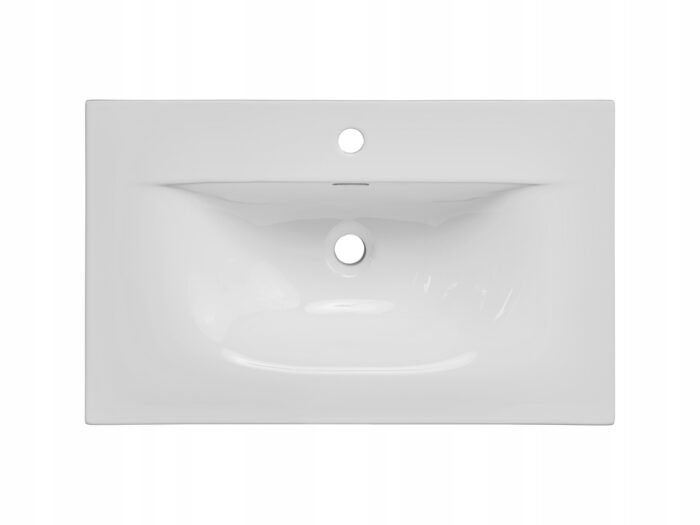 Szafka pod umywalkę HARMO 60 cm zielona lakierowana z ceramiczną umywalką 61 cm