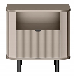 Szafka nocna NOVADO 58 cm Clay Gray frezowane fronty czarne nogi loft