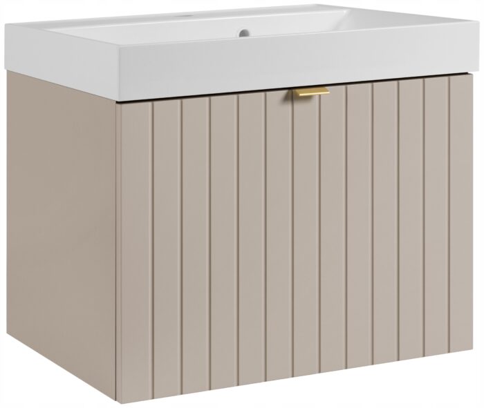 Szafka pod umywalkę HARMO 60 cm kaszmirowa lakierowana z umywalką