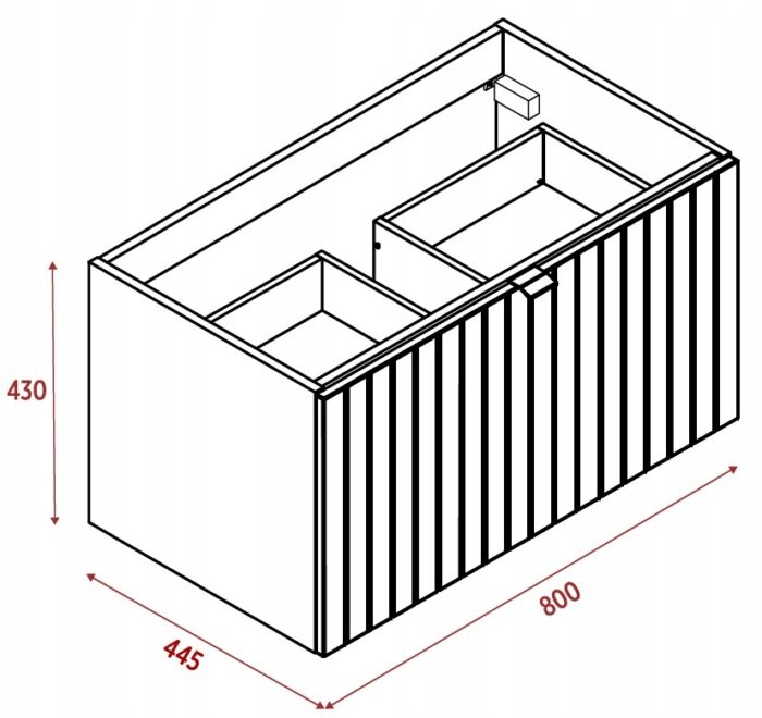 Szafka pod umywalkę HARMO 80 cm zielona lakierowana