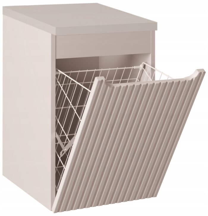NOVA 40 cm kaszmir szafka łazienkowa z koszem na pranie blat ryflowany front MDF