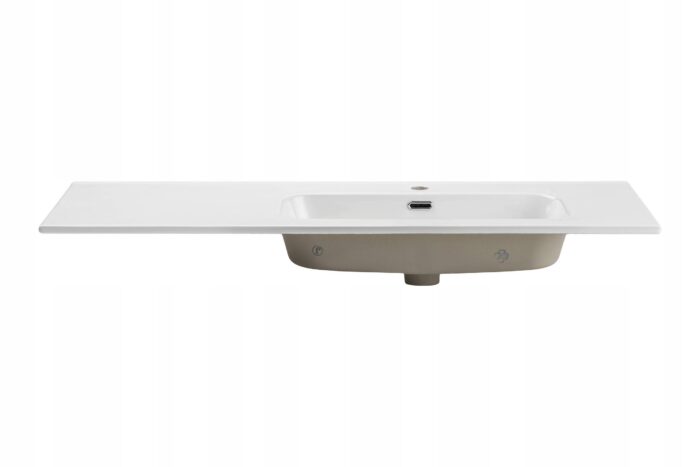 Umywalka Meblowa GO 2 120 cm z Blatem Wpuszczana CERAMICZNA Biały Połysk