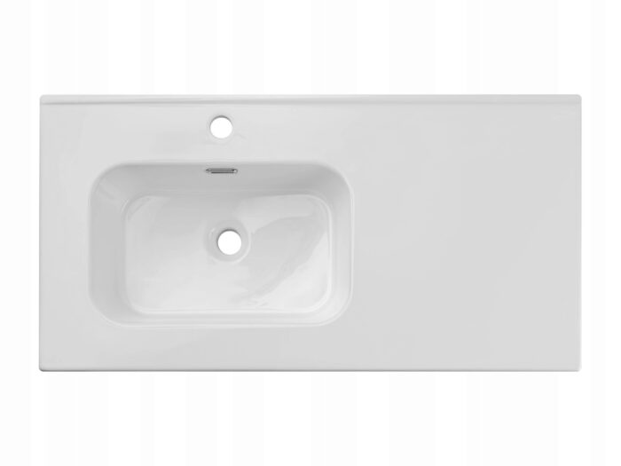Umywalka GO 2 90 cm z Blatem Wpuszczana 1 Otwór Połysk CERAMICZNA BIAŁA