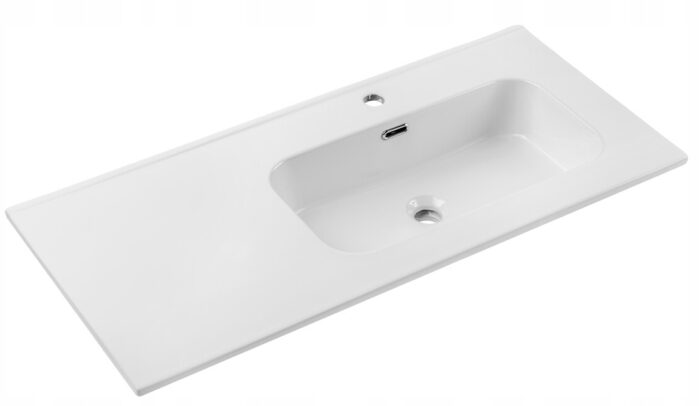 Umywalka Meblowa GO 2 120 cm z Blatem Wpuszczana CERAMICZNA Biały Połysk