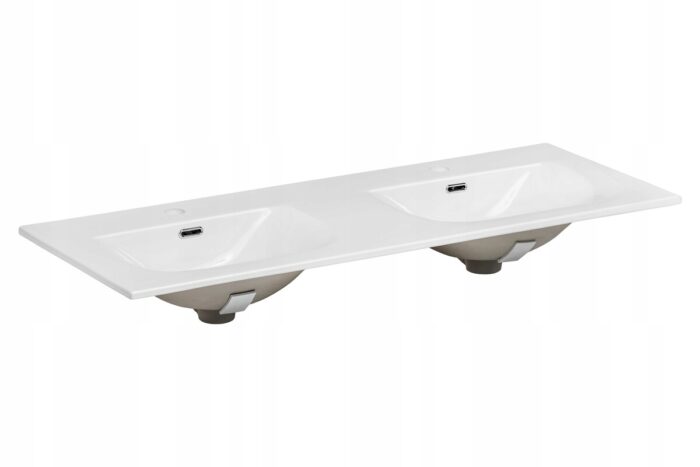 Umywalka meblowa SKY 1 120 cm wpuszczana 2 misy biały mat
