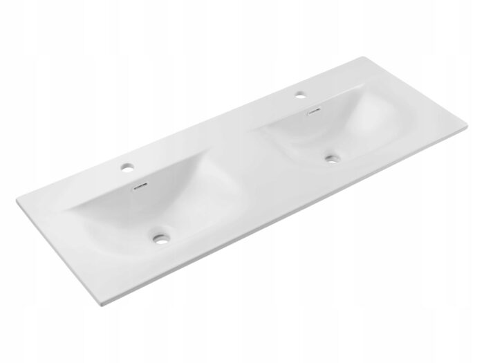Umywalka meblowa SKY 1 120 cm wpuszczana 2 misy biały mat