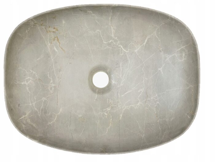 Umywalka nablatowa ANNA 50 cm owalna piaskowa matowa ceramika