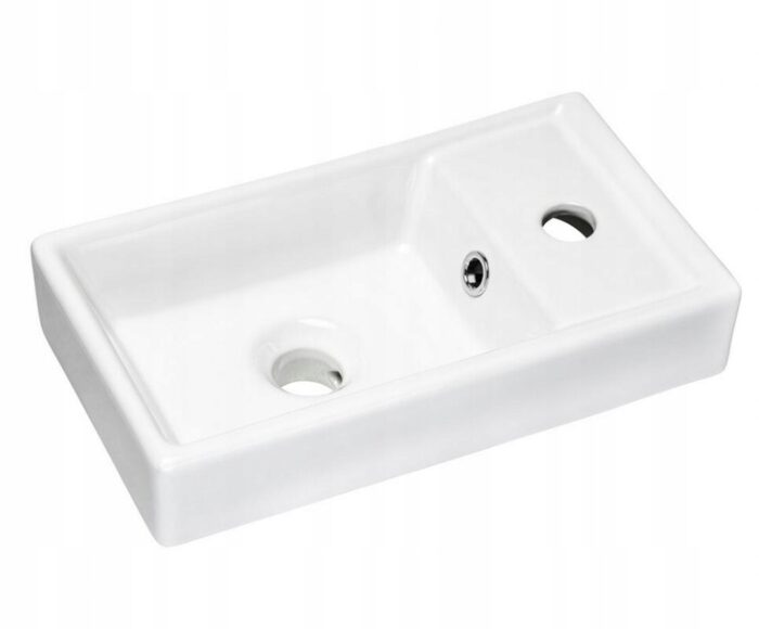 BIAŁA Połysk Umywalka Meblowa VEDEA 40 cm CERAMIKA Prostokątna