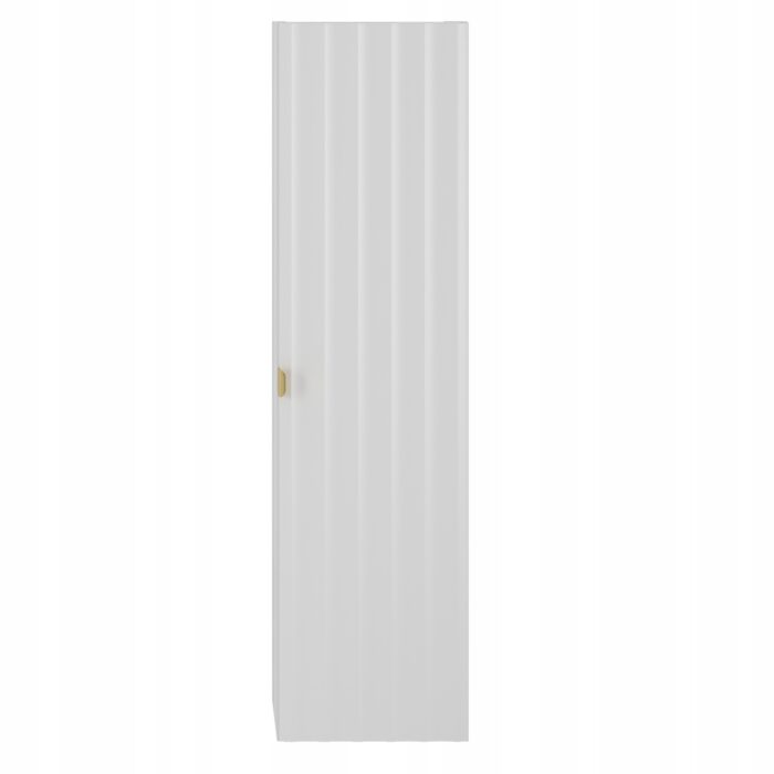 ARCOS 130 cm biały słupek łazienkowy ryflowane fronty złote uchwyty