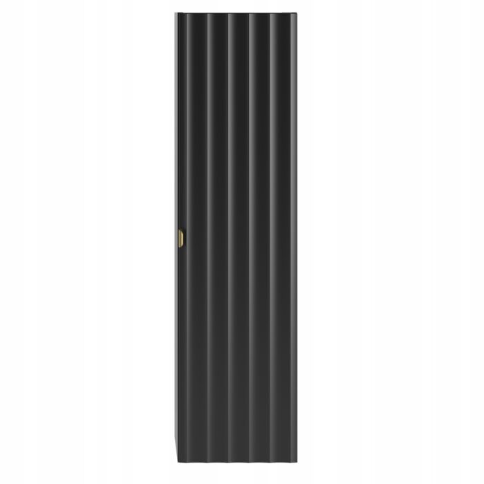 ARCOS 130 cm czarny słupek łazienkowy ryflowane fronty złote uchwyty