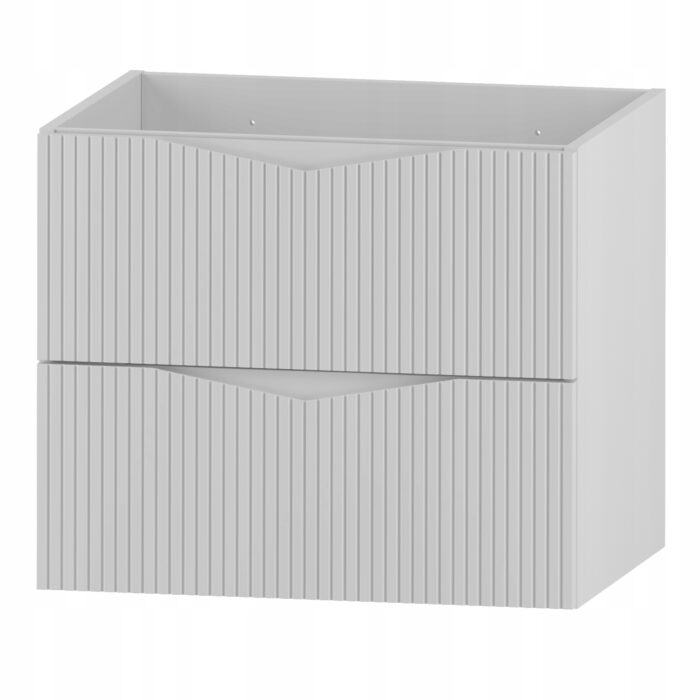 CLEO 60 cm biała szafka łazienkowa ryflowane szuflady frezowany uchwyt