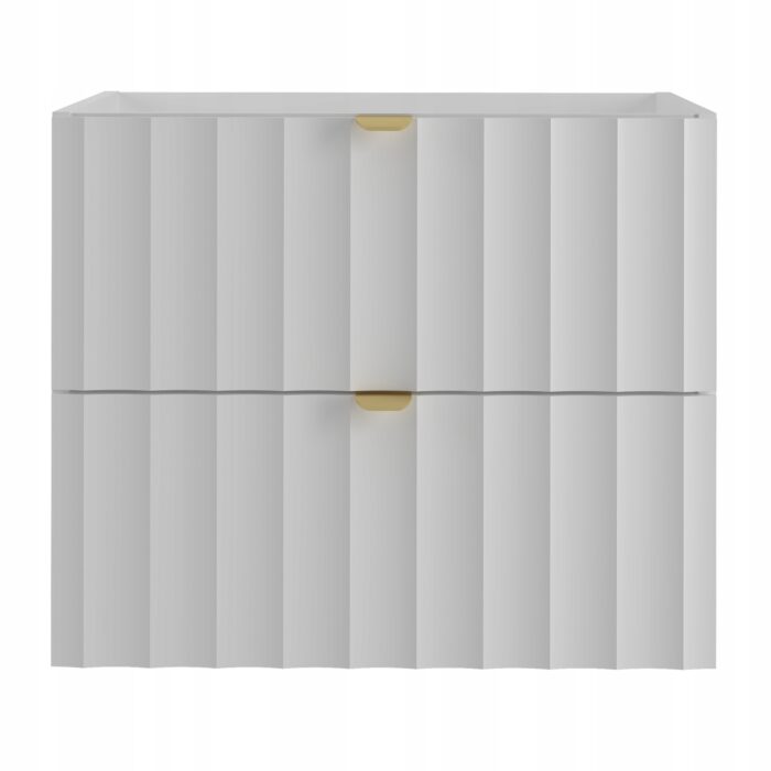 ARCOS 60 cm biała szafka łazienkowa ryflowane fronty złote uchwyty