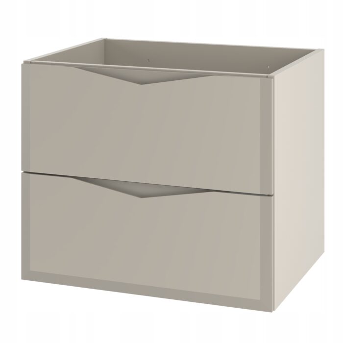 DELICA 60 cm kaszmir mat szafka łazienkowa 2 szuflady frezowane