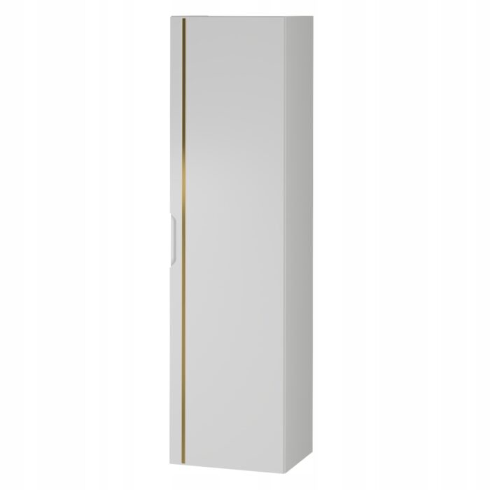 ESPERO 130 cm biały słupek łazienkowy frezowany ze złotą listwą