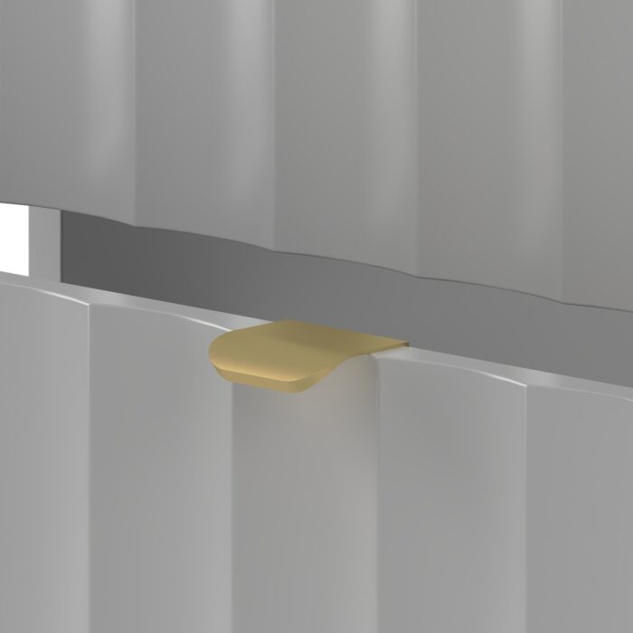 ARCOS 80 cm biała szafka łazienkowa ryflowane fronty złote uchwyty