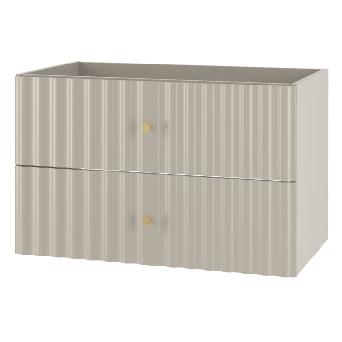 AQUA 80 cm kaszmir szafka łazienkowa 2 szuflady ryflowane fronty