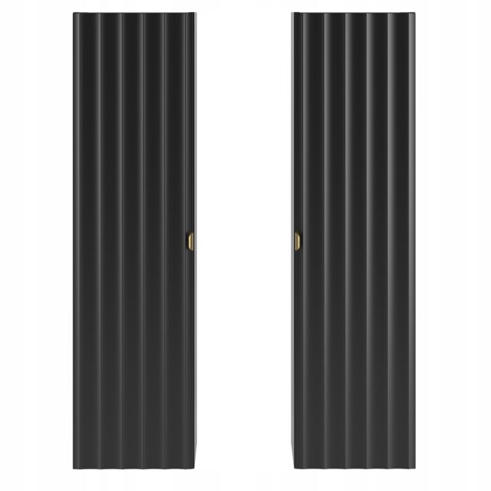 ARCOS 130 cm czarny słupek łazienkowy ryflowane fronty złote uchwyty