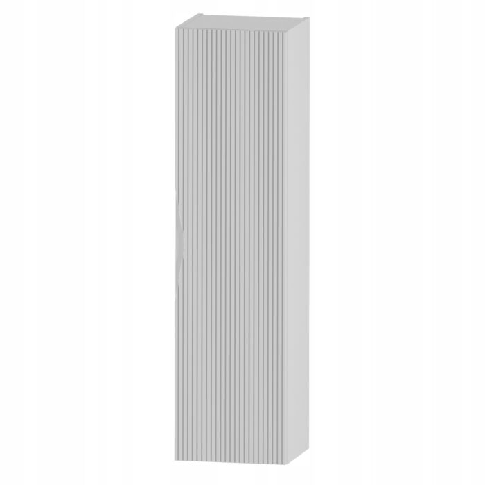 CLEO 130 cm biały słupek łazienkowy ryflowane fronty frezowany uchwyt