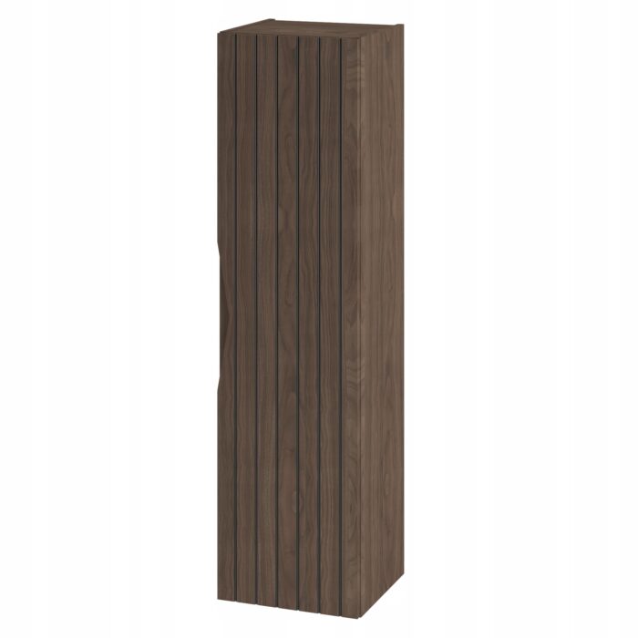 STELLA 130 cm orzech mat słupek łazienkowy ryflowane fronty frezowany uchwyt