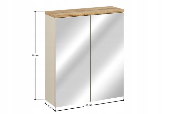 BALI 60 cm kaszmir szafka łazienkowa z lustrem