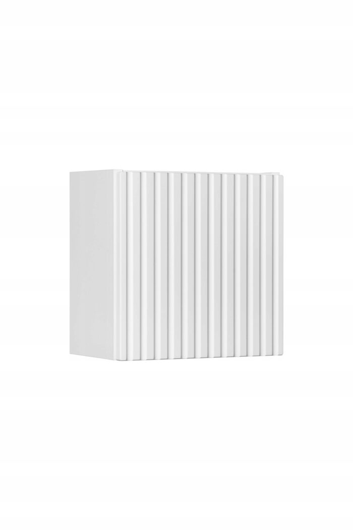 NOVA 28x25 cm biała Półka łazienkowa kostka kwadrat ryflowany front