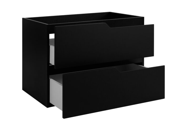 MODERN 80 cm Czarna Szafka Łazienkowa MDF Frezowane Uchwyty Wisząca