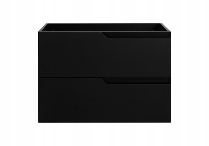 MODERN 80 cm Czarna Szafka Łazienkowa MDF Frezowane Uchwyty Wisząca