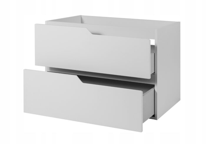 MODERN 80 cm Biała Szafka Łazienkowa MDF Frezowane Uchwyty Wisząca