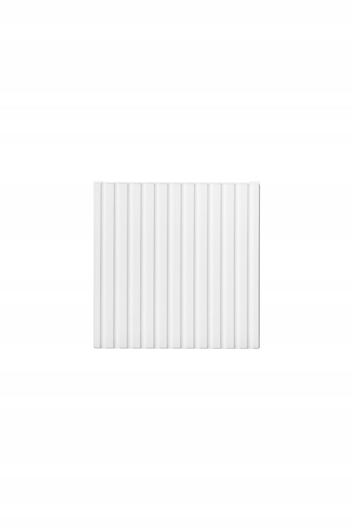 NOVA 28x25 cm biała Półka łazienkowa kostka kwadrat ryflowany front