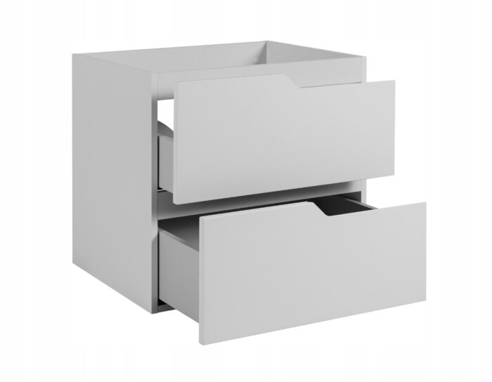 MODERN 60 cm Biała Szafka Łazienkowa MDF Frezowane Uchwyty Wisząca