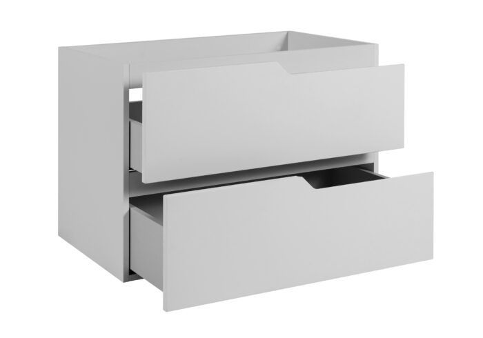 MODERN 80 cm Biała Szafka Łazienkowa MDF Frezowane Uchwyty Wisząca