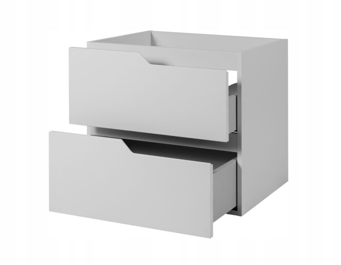 MODERN 60 cm Biała Szafka Łazienkowa MDF Frezowane Uchwyty Wisząca