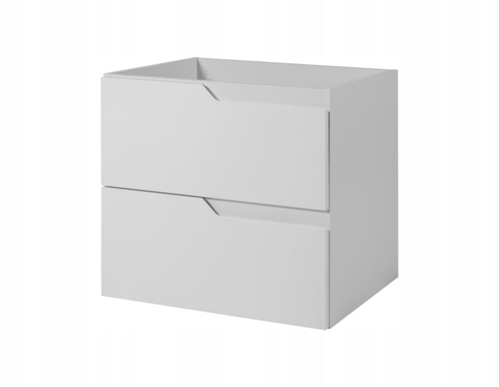 MODERN 60 cm Biała Szafka Łazienkowa MDF Frezowane Uchwyty Wisząca