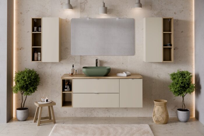 DALIA 20x80 cm Dąb Cremona Regał Łazienkowy Otwarty Wiszący