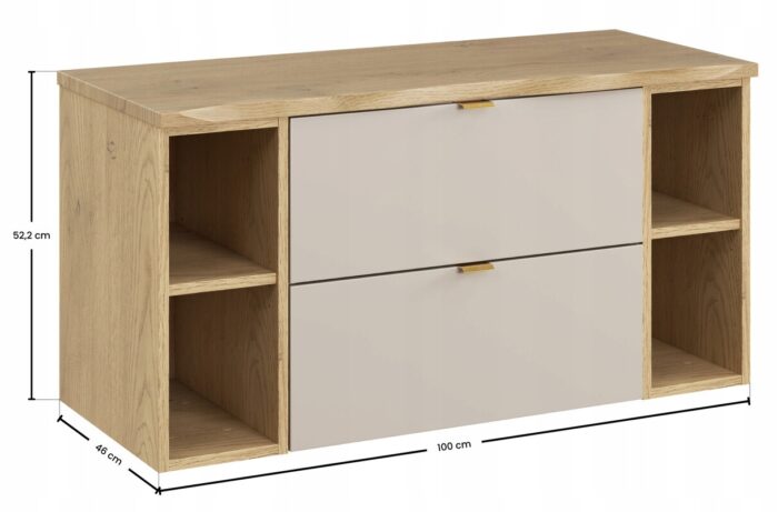 DALIA 100 cm Kaszmirowa Szafka Łazienkowa z Blatem Dąb Cremona Wisząca