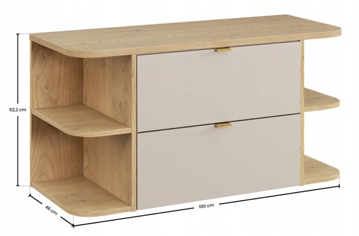 DALIA 100 cm Kaszmirowa Szafka Łazienkowa z Blatem Dąb Cremona Wisząca