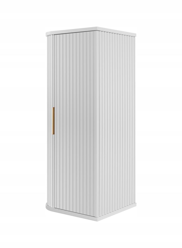 GLAMOUR 79 cm Biała Szafka Łazienkowa Słupek Ryflowany Wiszący