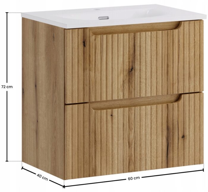 NOVA 60 cm dąb Coast Evoke szafka z umywalką SKY