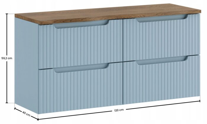 NOVA 120 cm denim dąb Casella szafka z blatem