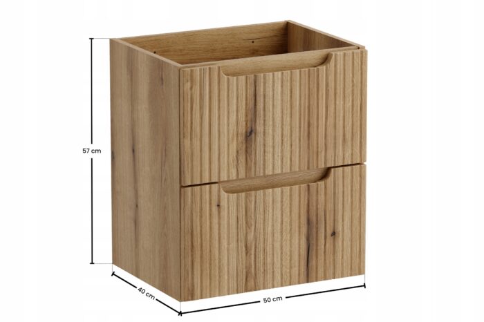 NOVA 50 cm dąb Coast Evoke szafka ryflowana 2 szuflady