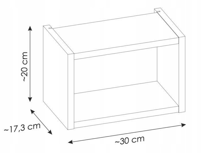 NOVA 30x20 cm dąb Coast Evoke regał górny otwarty wiszący