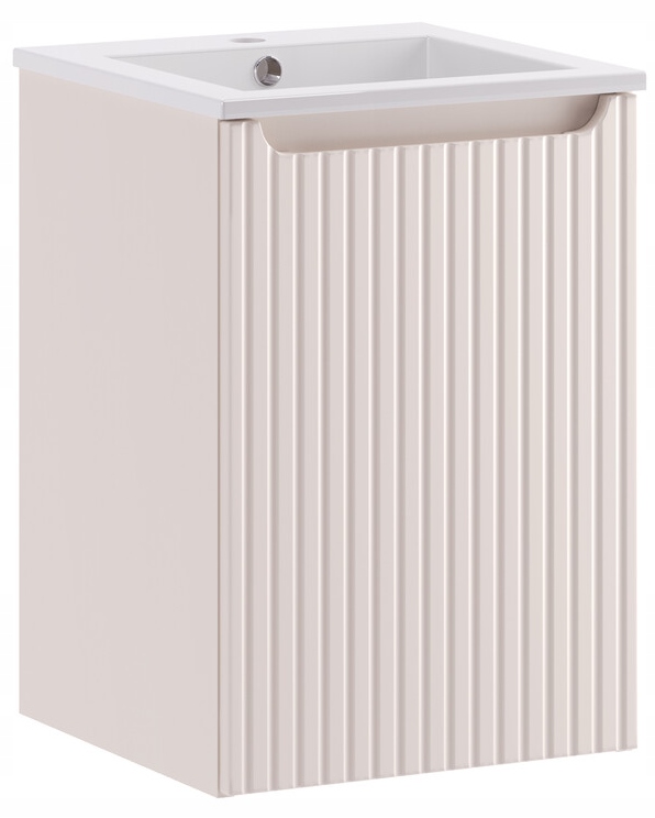 NOVA KASZMIR 40 cm szafka łazienkowa z umywalką wisząca ryflowana