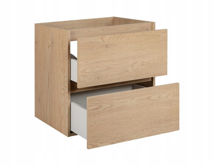 SIMPLE 60 cm dąb jasny szafka łazienkowa pod umywalkę wisząca szuflady