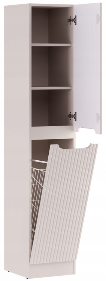 NOVA KASZMIR 180 cm szafka wysoka z koszem na pranie ryflowana